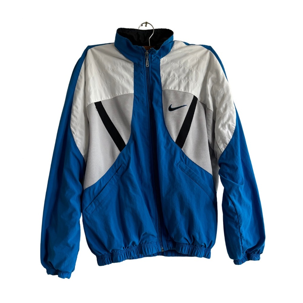 Women's Nike track‎ running vintage zip up jacket in color blue and gray size S